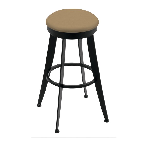 Laser 30" Swivel Bar Stool, Black Wrinkle, Canter Sand Seat